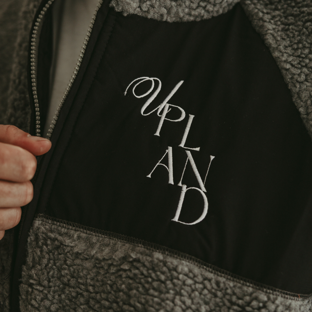 Black Color Block Sherpa Fleece Jacket