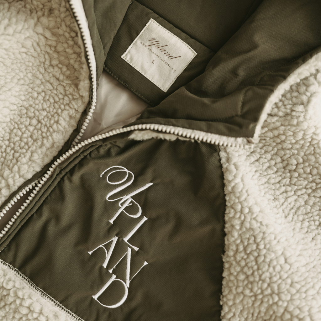 Pistachio Color Block Sherpa Fleece Jacket