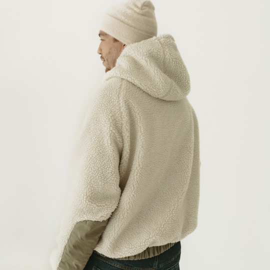 Pistachio Color Block Sherpa Fleece Jacket