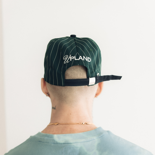 Green Pinstripe Script Hat
