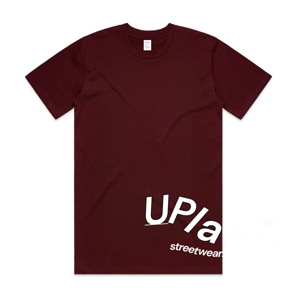 Burgundy Side Logo Tee