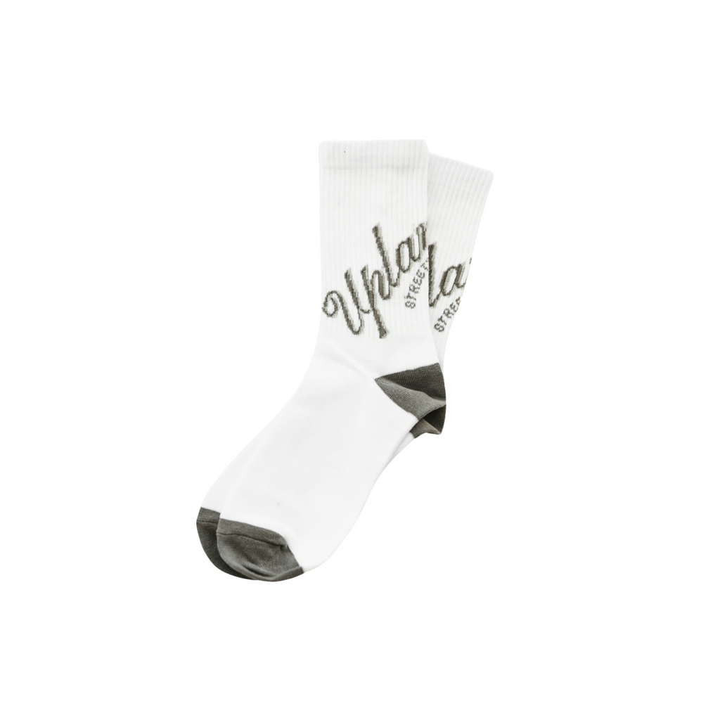 Grey Cursive Socks