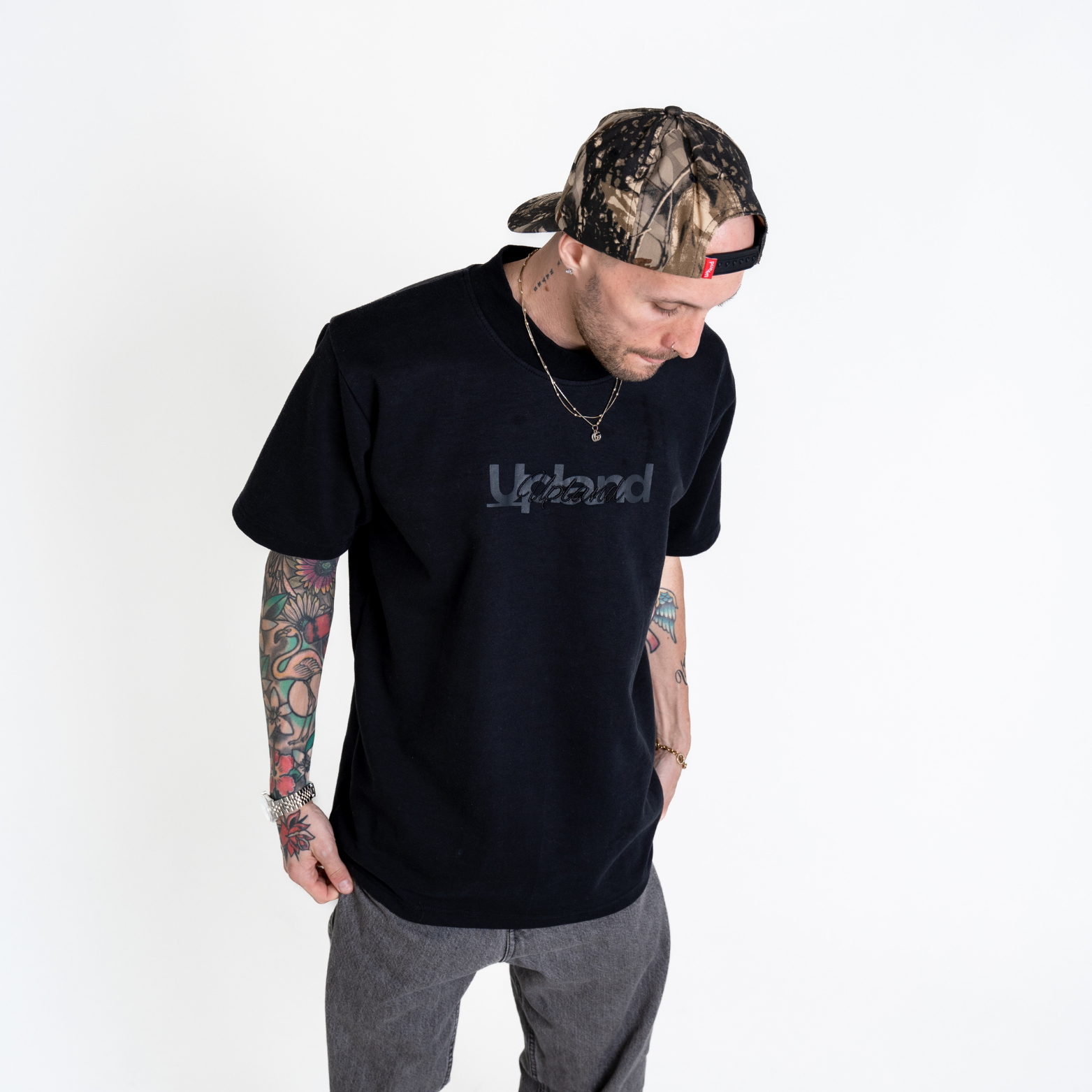Black Embroidery Tee