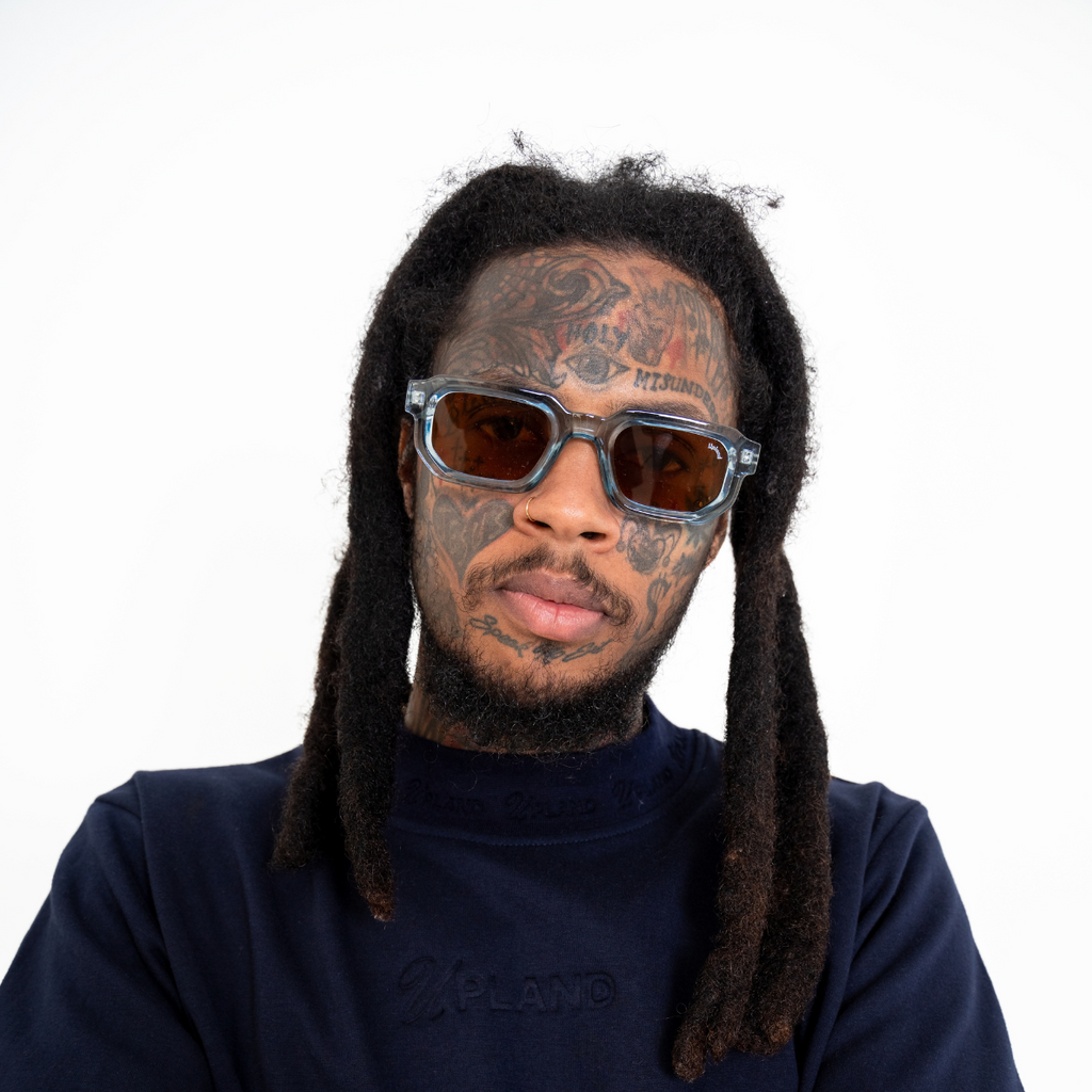 Blue Vintage Square Sunglasses