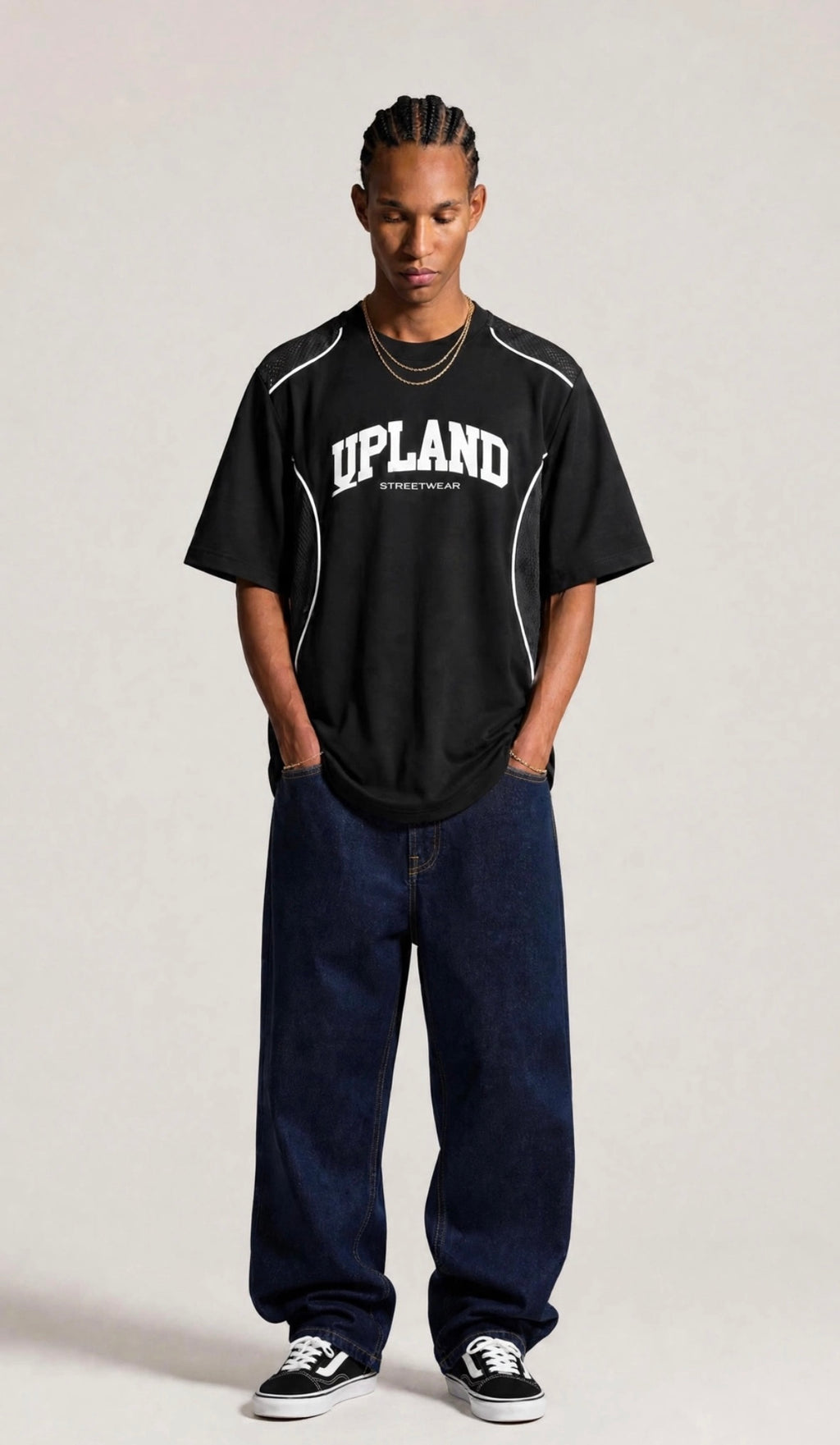 Contrast Piped Panel Tee