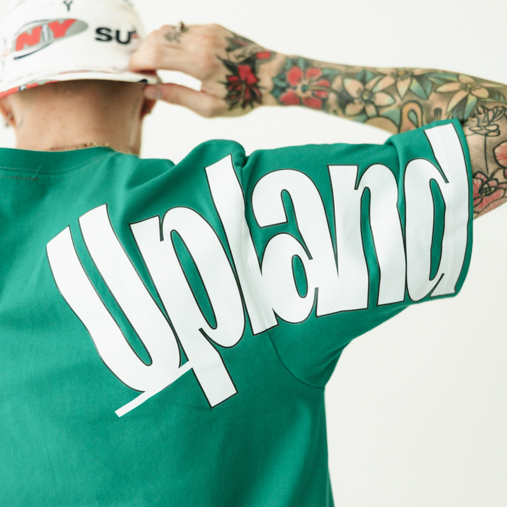 Green Rear Sleeve Logo Tee