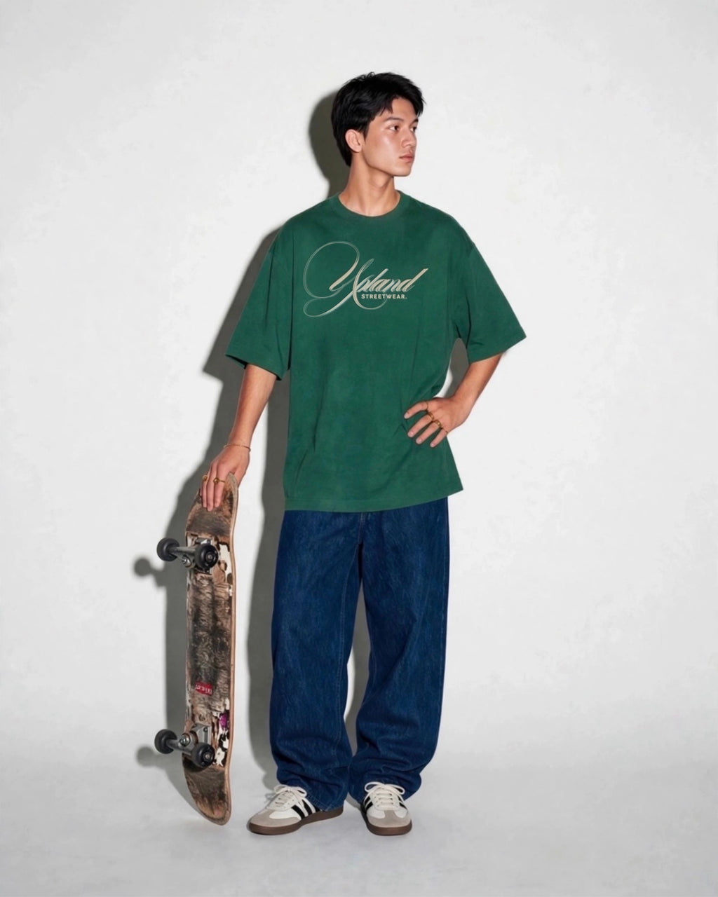 Mens Heavyweight Oversized Green Tee